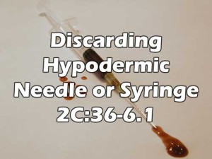 Discarding Hypodermic Needle Summons Charge Arrest NJ