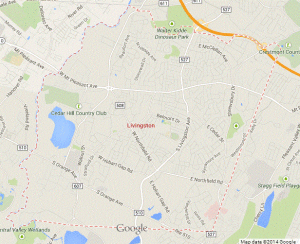 Map of Livingston New Jersey