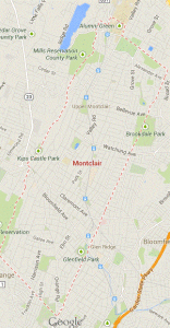 Map of Montclair New Jersey, Upper Montclair NJ Map