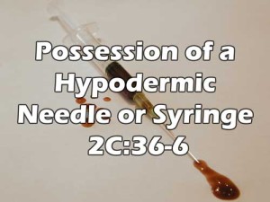 NJ Hypodermic Needle Possession