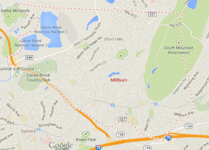 Shorthills New Jersey Map , Millburn Map